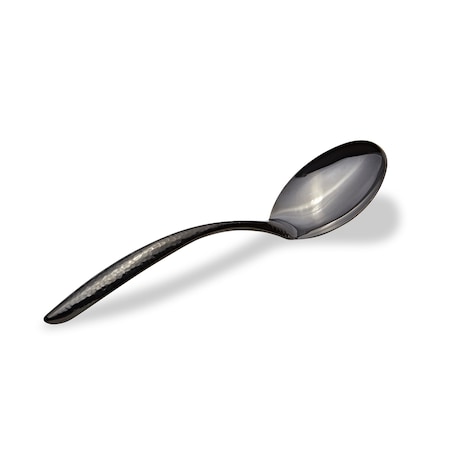 Bon Chef Ez Use Banquet Solid Serving Spoon Hammer Finish 9-3/4" - Black 9463HFB